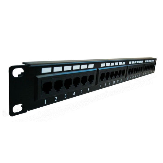 Patch Panel Newlink Metálico Cat6A de 24 puertos / Certificado UL / Montaje en Rack.