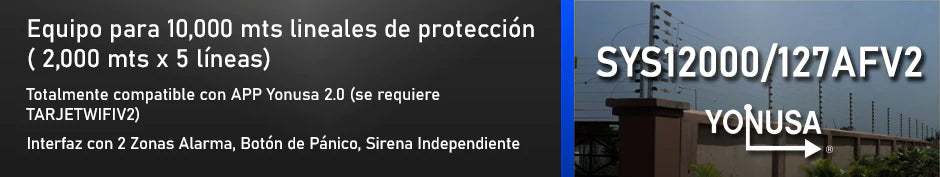 Energizador Yonusa Antiplantas de 10,000 Volts-5 Joules /10000 Mts de protección.